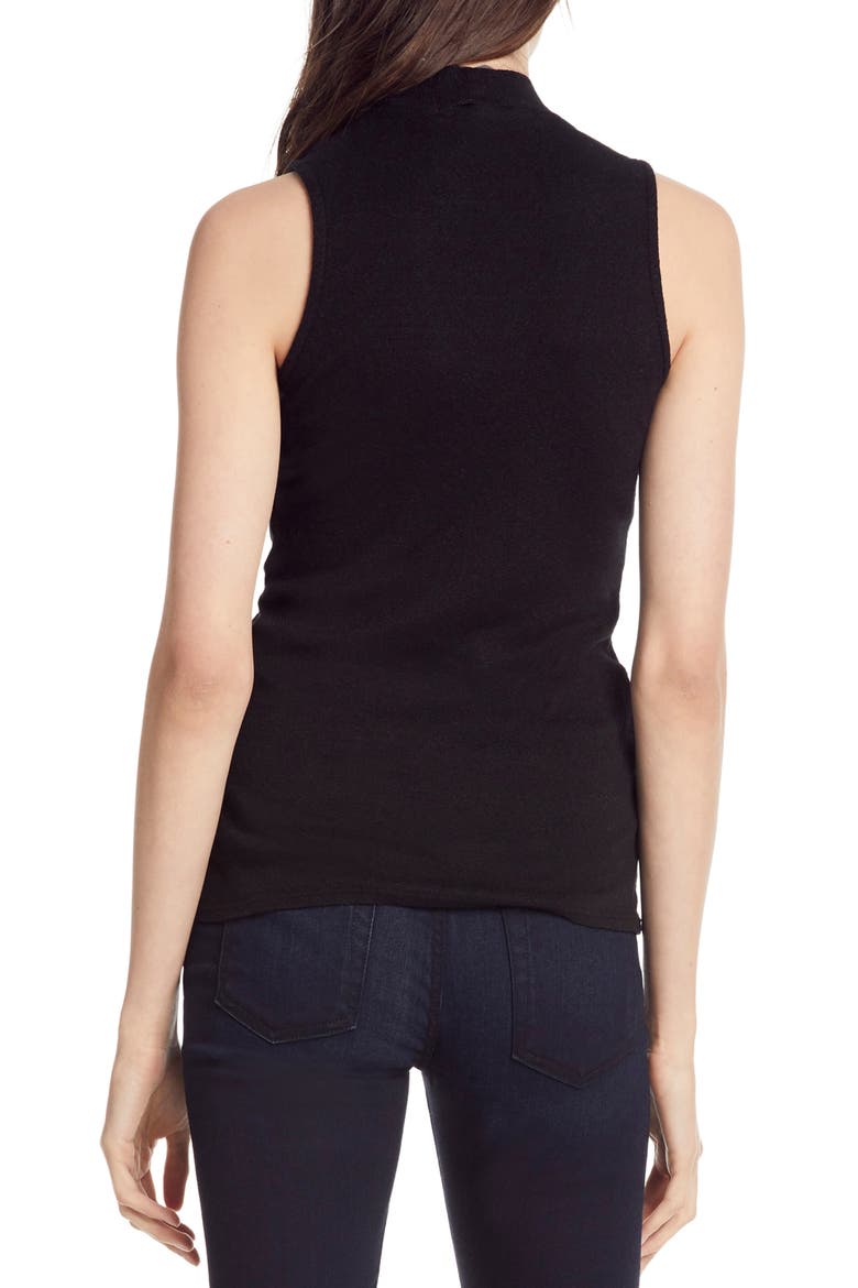 Shine Mock Neck Tank Top, Alternate, color, BLACK
