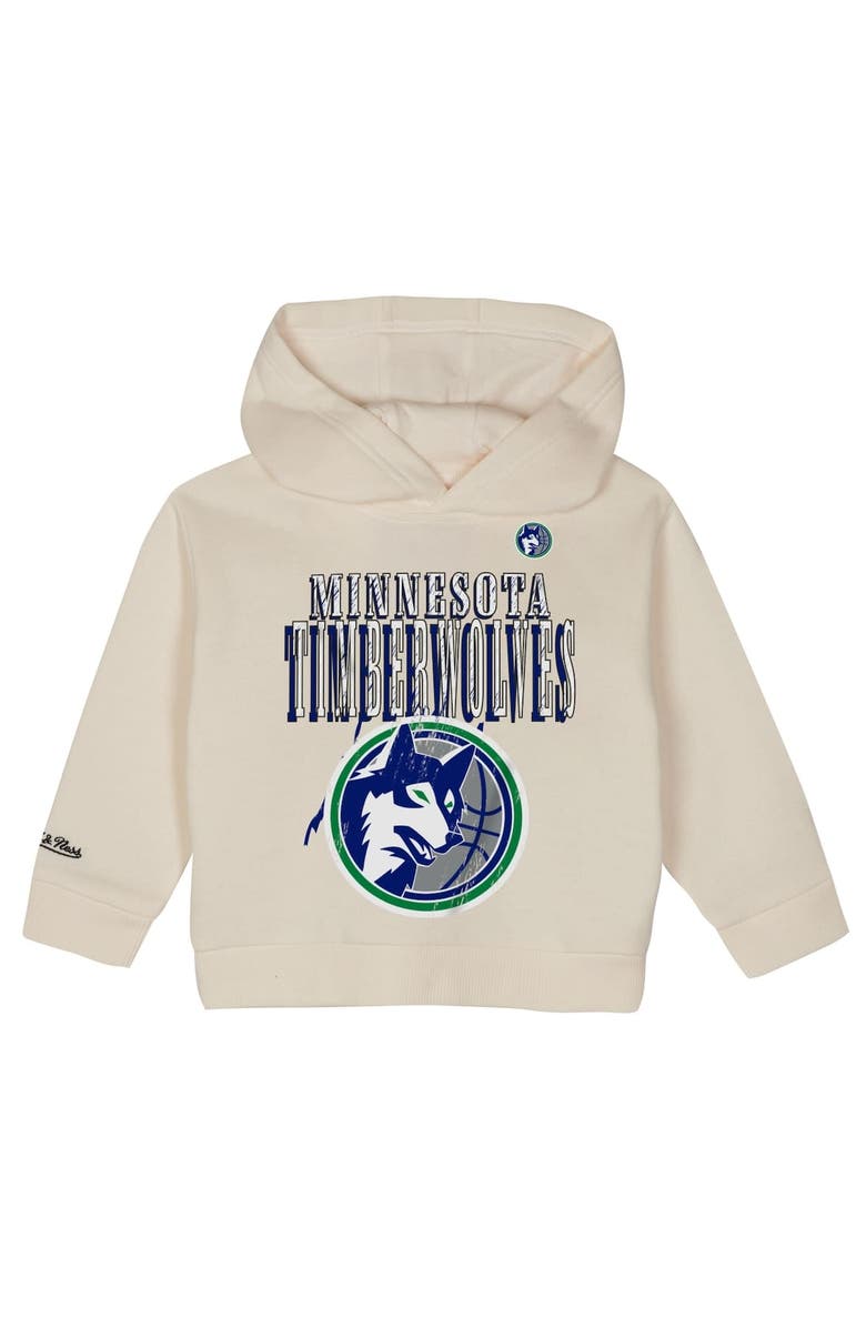 Mitchell & Ness Toddler Mitchell & Ness Cream Minnesota Timberwolves Hang Time Oversized Pullover Hoodie & Pants Set, Alternate, color,