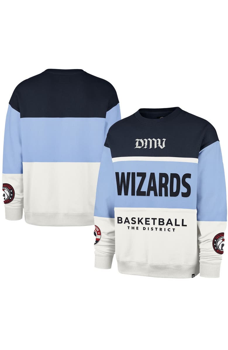 '47 Unisex '47 Light Blue Washington Wizards 2024/25 City Edition On Five Maximalist Pullover Sweatshirt, Alternate, color, 