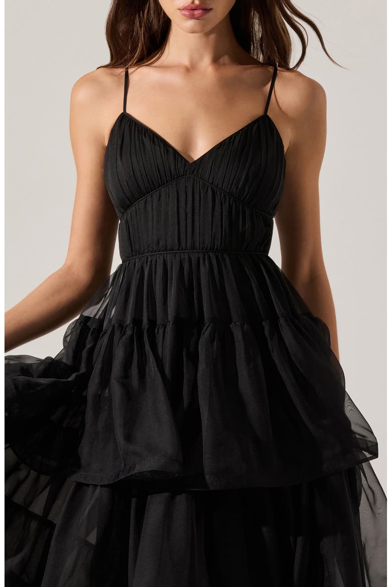 Theiria Tiered Ruffle Sleeveless Maxi Dress, Alternate, color, BLACK