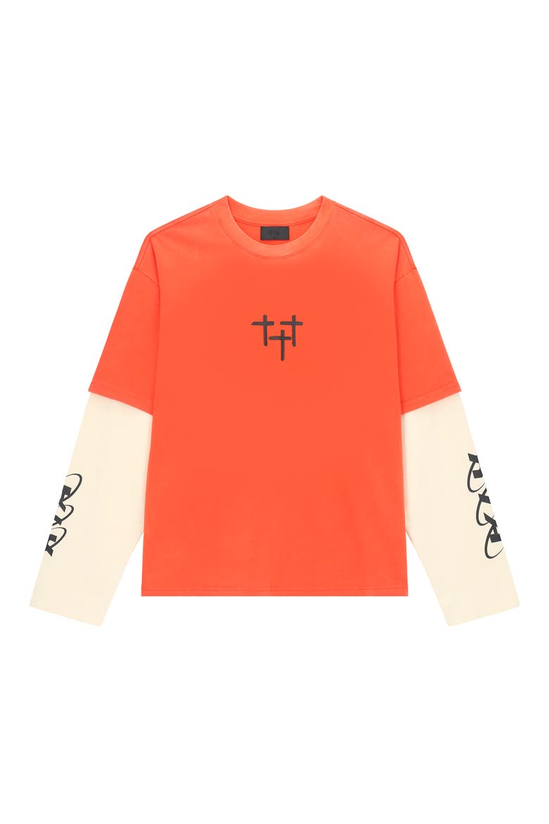 Loris Double Layer Logo Graphic T-Shirt, Main, color, ORANGE PLANETARY