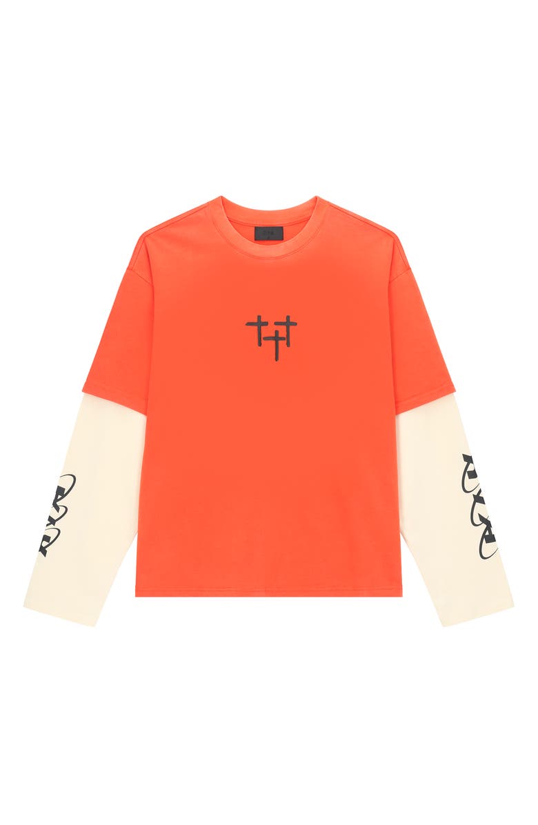 RtA Loris Double Layer Logo Graphic T-Shirt, Main, color, Orange Planetary