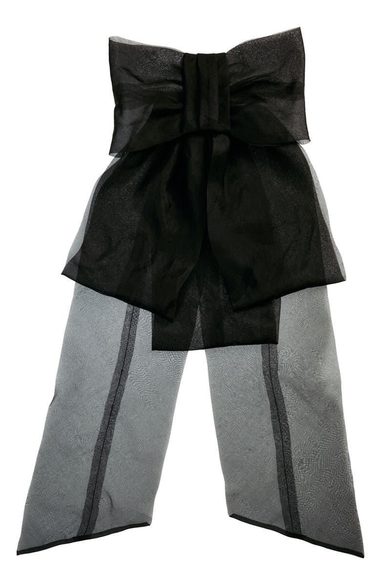 Bode Sheer Silk Organza Bevel Bow Barrette, Main, color,