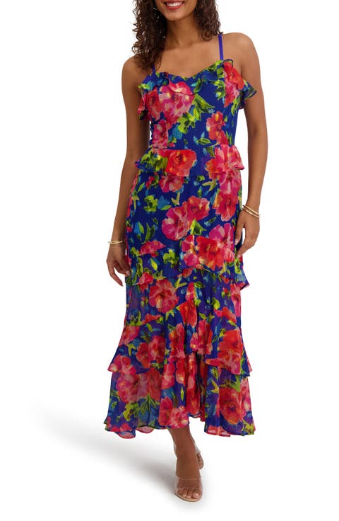Printed Chiffon Maxi Dress