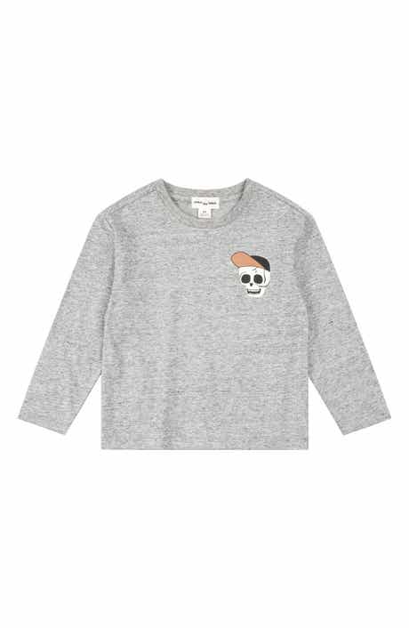 MILES THE LABEL Kids' Skeleton Crew Long Sleeve Organic Cotton Graphic T-Shirt