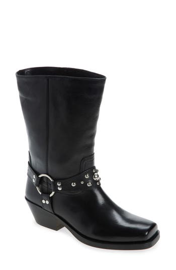Isabel Marant Antya Leather Cowboy Boots In Black