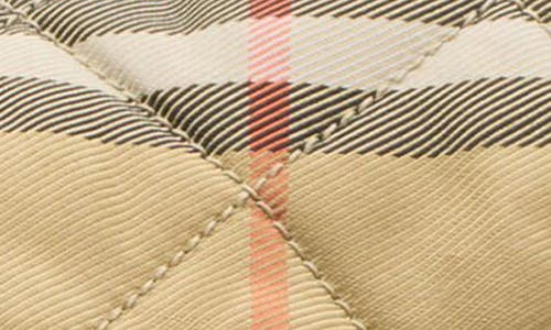 Burberry Womens Sand Horseshoe Check Woven Backpack In Neutral