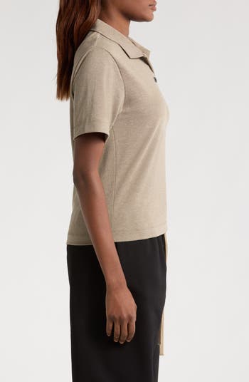 Cotton Blend Piqué Crop Polo
