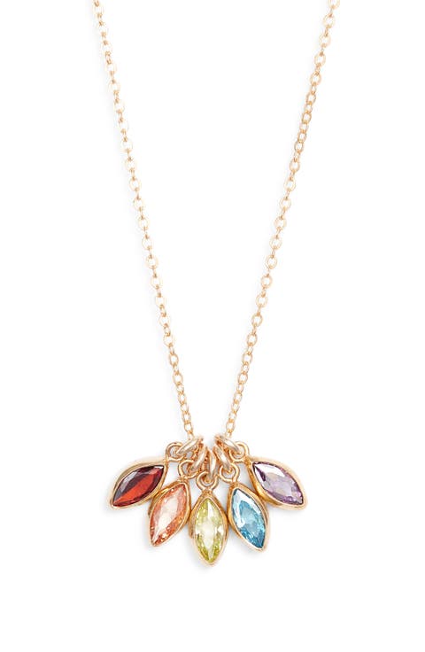 Marquise Multibirthstone Charm Necklace