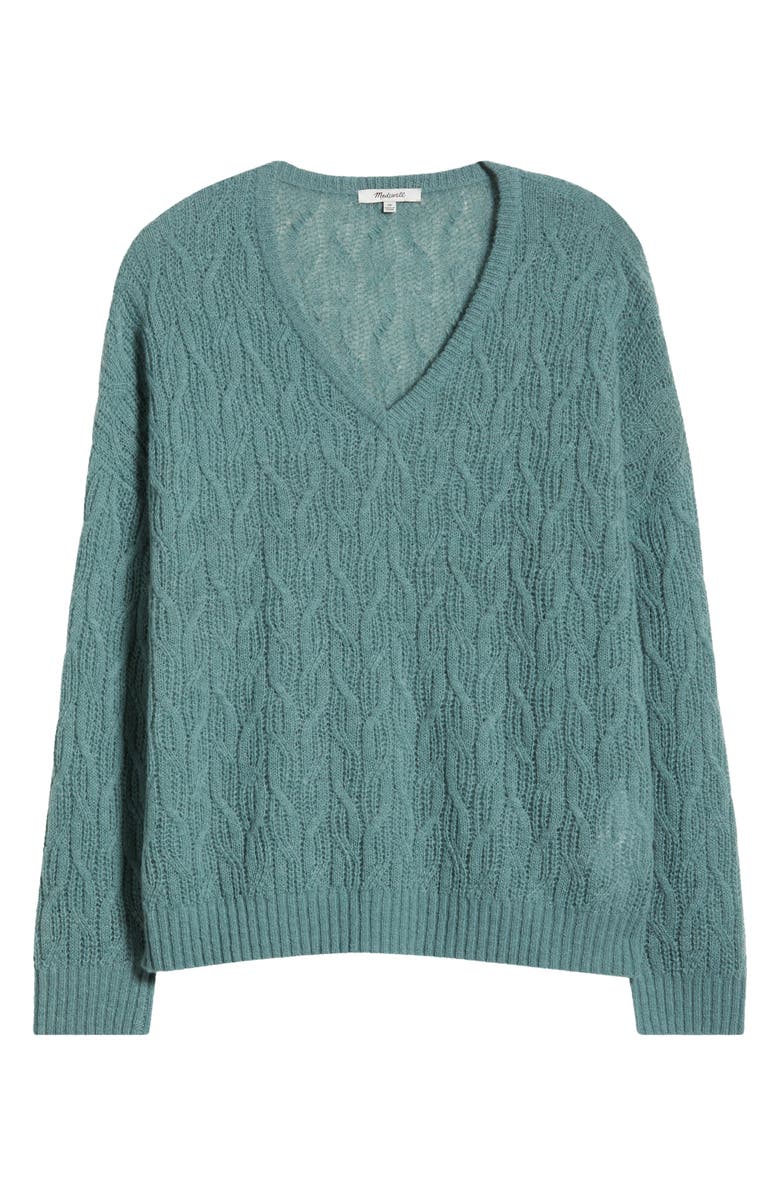 Madewell Open Stitch Cable Knit Sweater, Alternate, color,