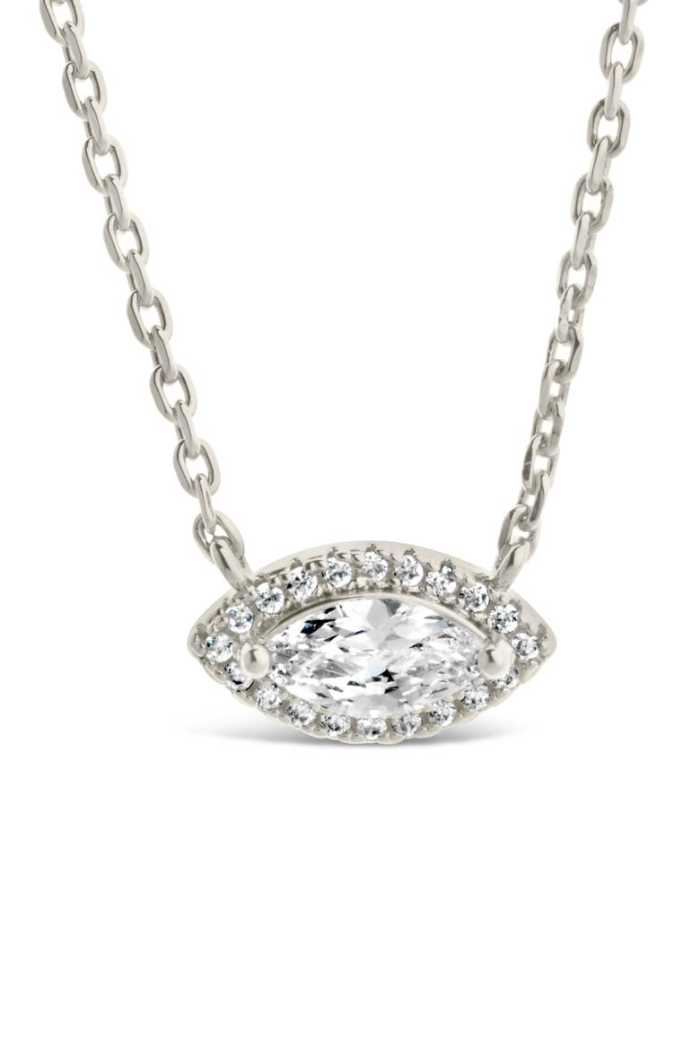 Jamie Marquise Cubic Zirconia Pendant Necklace, Alternate, color, SILVER