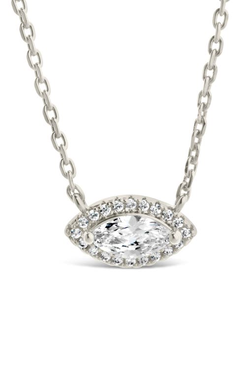 Sterling Forever Jamie Marquise Cubic Zirconia Pendant Necklace In Silver