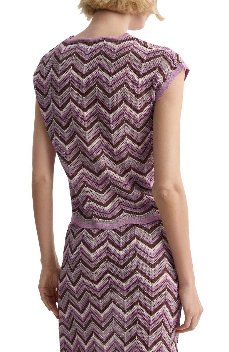 MANGO Open Stitch Zigzag Sweater, Alternate, color, Purple