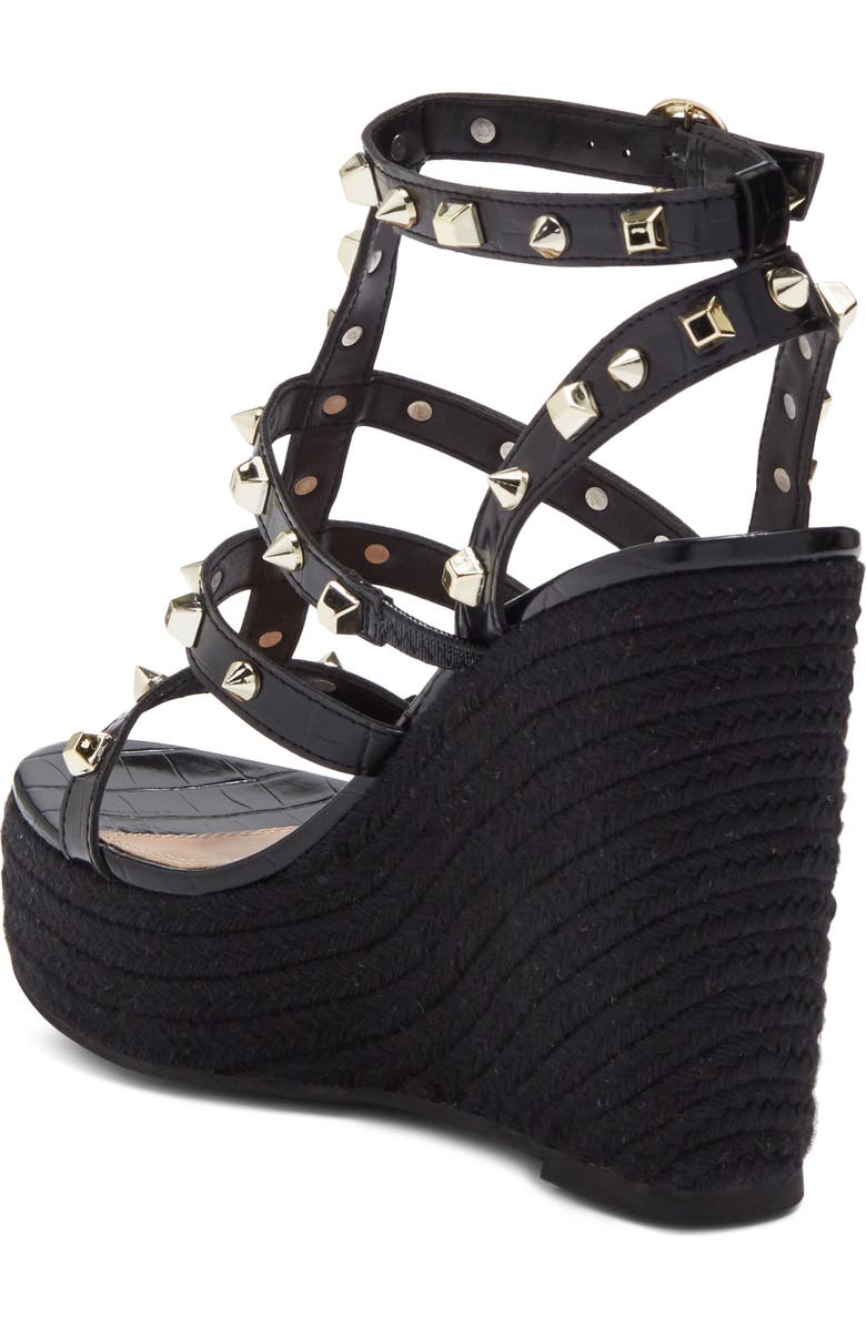Steve Madden Scout Cage Studded Espadrille Wedge Sandal, Alternate, color,