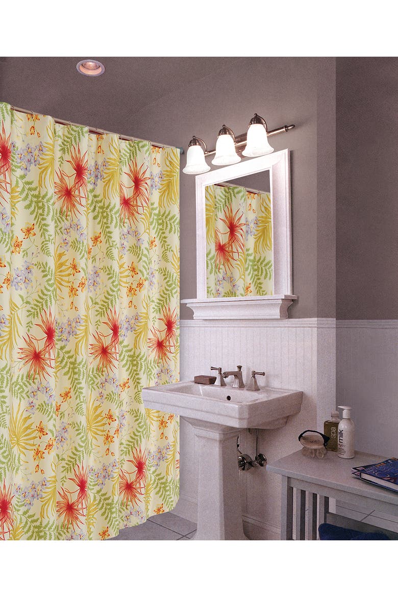 Sea Flora Shower Curtain, Main, color, Off-White