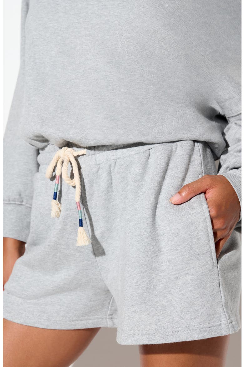 La Vida Long Sleeves Cotton Blend French Terry Romper, Alternate, color, HEATHER GREY