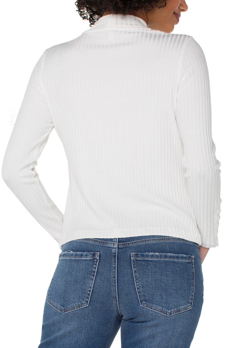 Liverpool Los Angeles Long Sleeve Mock Neck Rib Top, Alternate, color, Snow