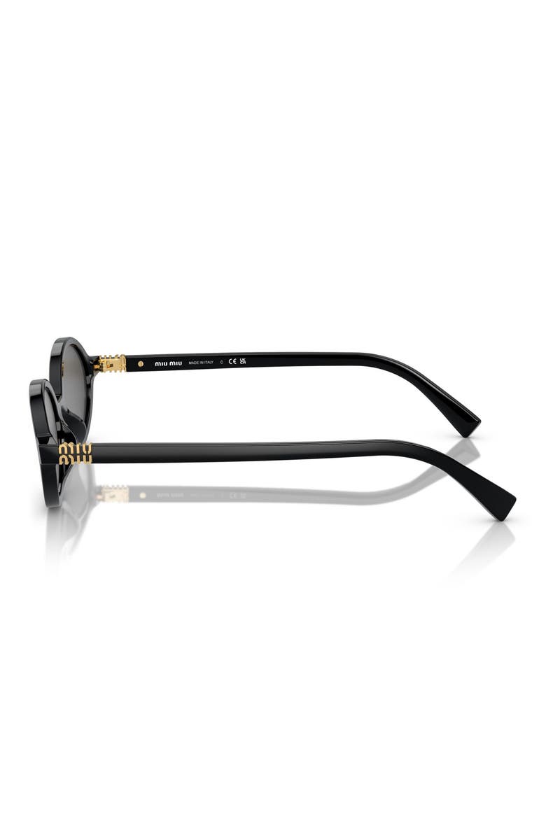 50mm Oval Sunglasses, Alternate, color, BLACK / DARK GREY