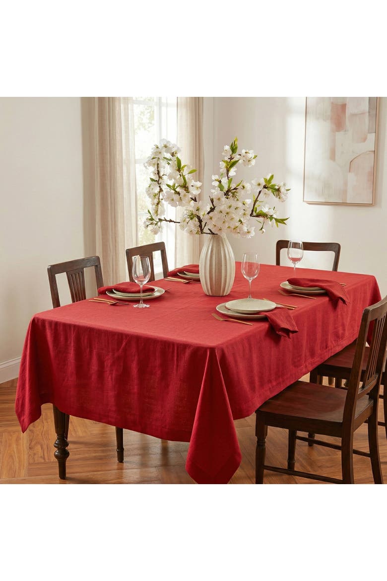 Linen Tablecloth - Diana, Alternate, color, Cherry