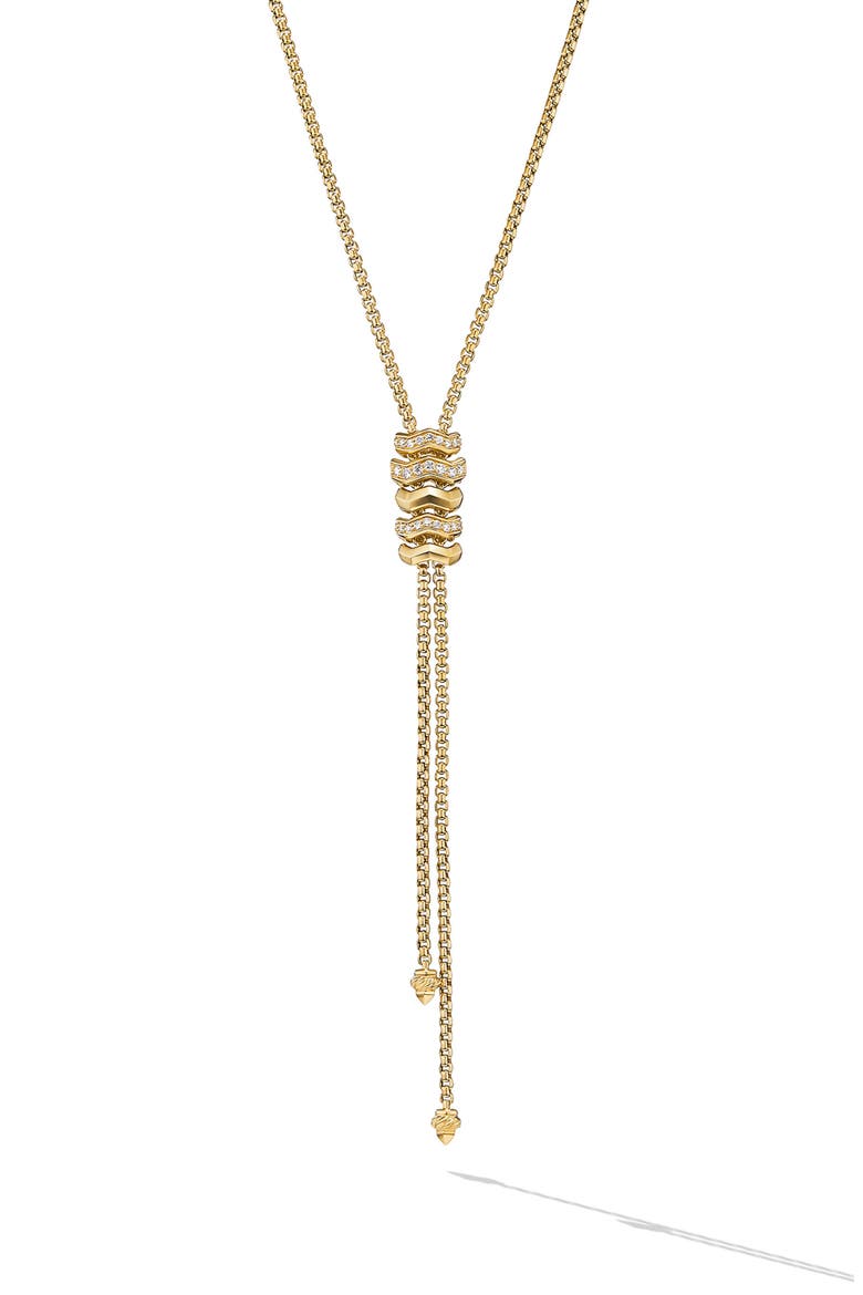 Stax Zig Zag Y Necklace with Diamonds, Main, color, 18K YELLOW GOLD