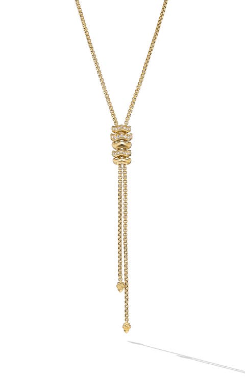 Stax Zig Zag Y Necklace with Diamonds