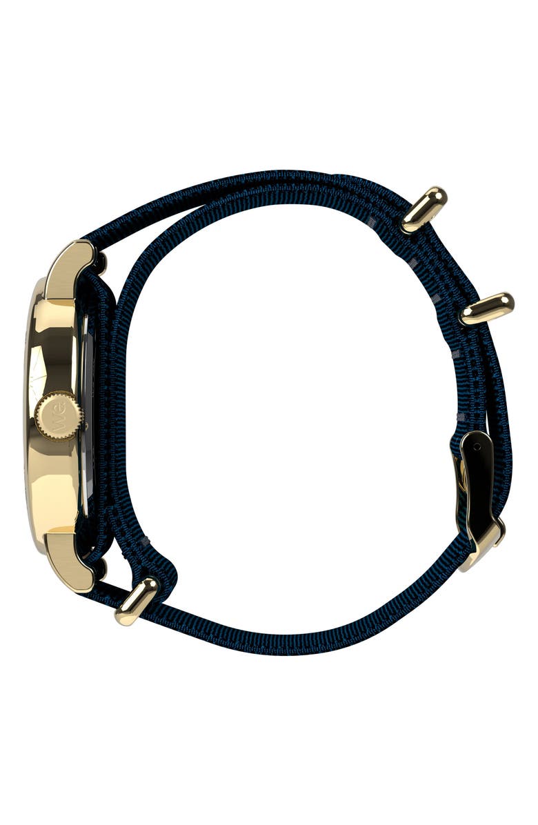 Timex<sup>®</sup> Harry Potter x Timex Weekender Butterbeer 40mm Fabric Strap Watch, Alternate, color, Blue/ Gold-Tone