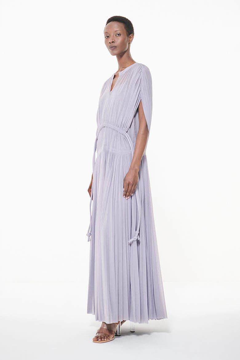 Pleated Marked Waist Dress, Alternate, color, Light/Pastel Purple
