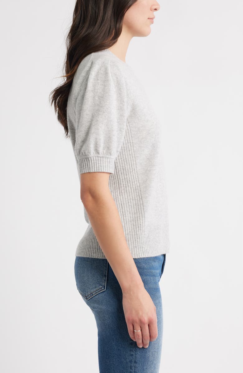 Caslon<sup>®</sup> Puff Sleeve Wool & Cashmere Sweater, Alternate, color, Grey Light Heather