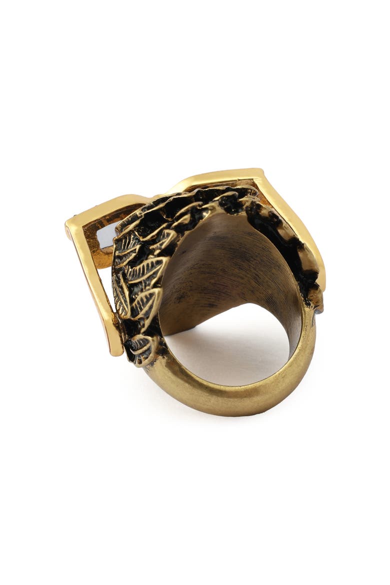 Sunglass Eagle Cocktail Ring, Alternate, color, BRASS