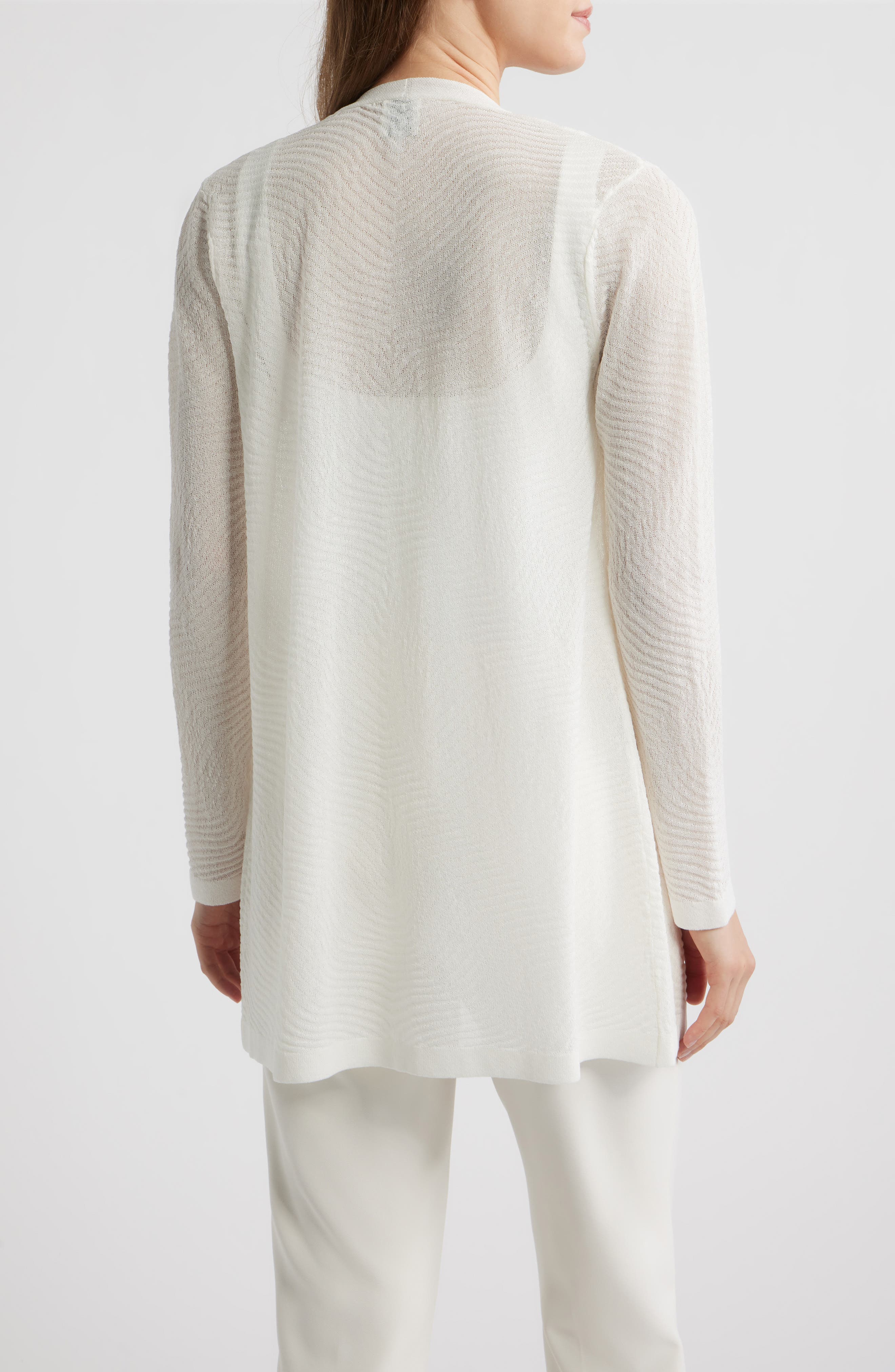 Texture Stitch Sheer Long Cardigan - image 4