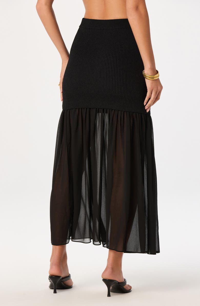 ASTR the Label Halie Mixed Media Maxi Skirt, Alternate, color, Black