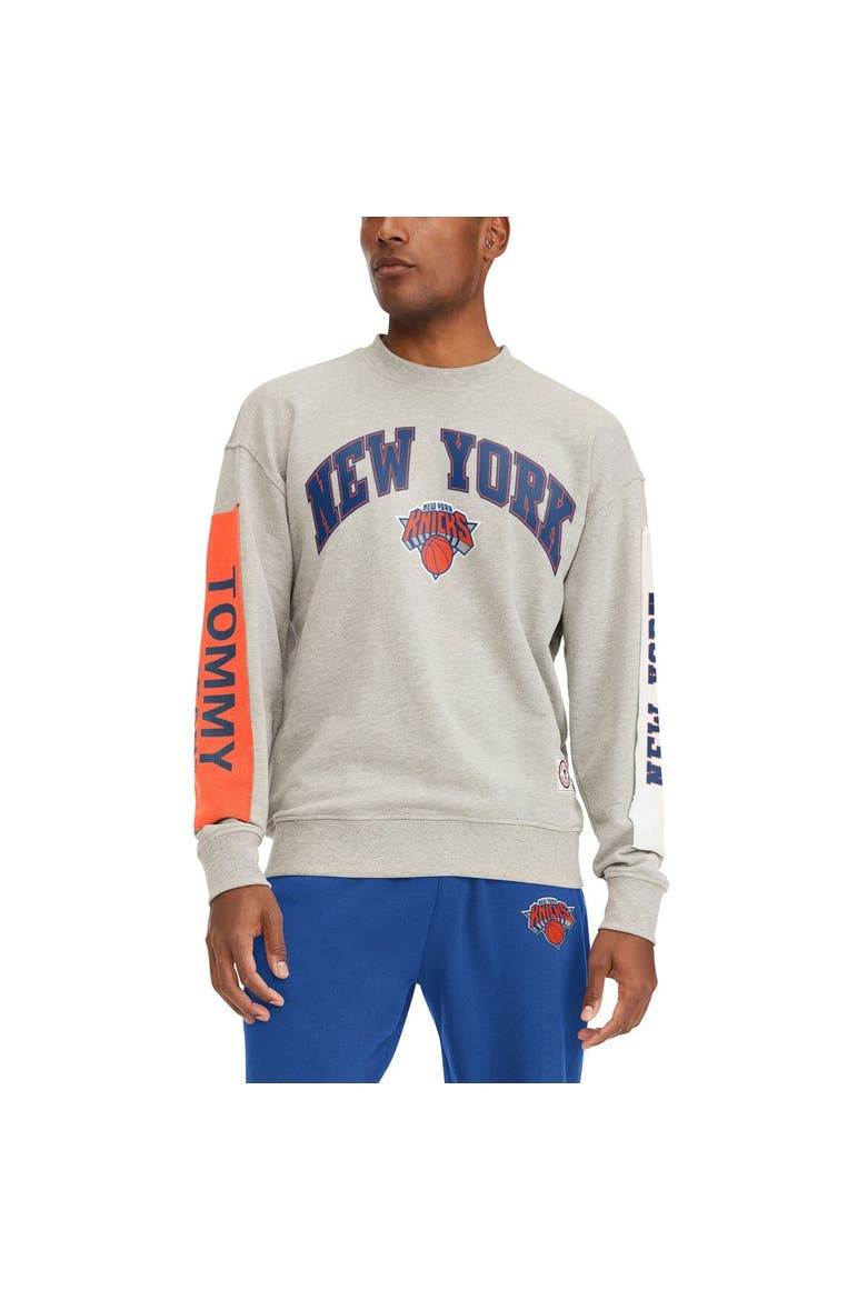 Men's Tommy Jeans Gray New York Knicks James Patch Pullover Sweatshirt, Main, color, Gray