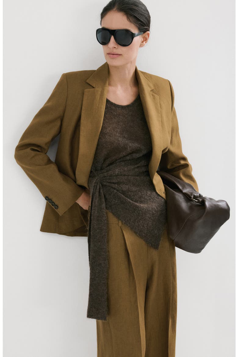 Linen Straight Leg Suit Pants, Alternate, color, OLIVE GREEN