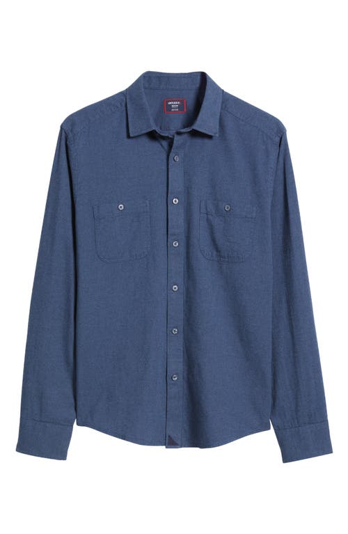 Untuckit Hemsworth Flannel Twill Button-up Shirt In Blue