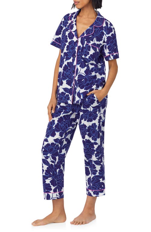 Shop Bedhead Pajamas Print Crop Stretch Jersey Pajamas In Isabella Flora