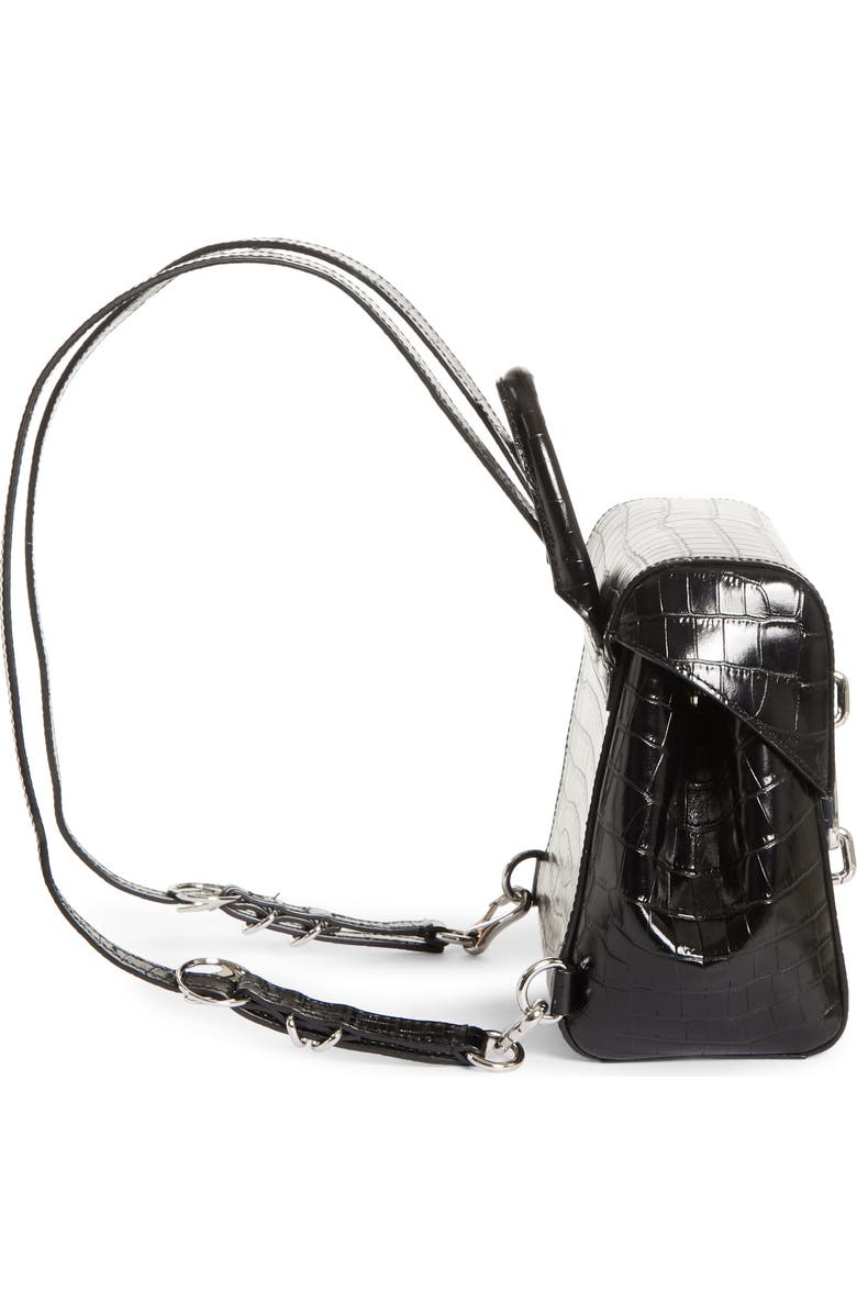 Alexander Wang Hook Mini Croc Embossed Leather Backpack, Alternate, color,