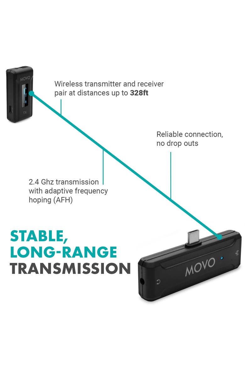 WMX-2-C Wireless Microphone for iPhone 15/16 with Charging Case, Alternate, color, Black