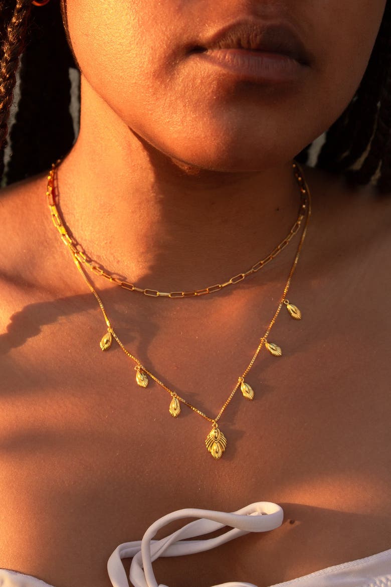 Paperclip Chain Necklace, Alternate, color, Gold