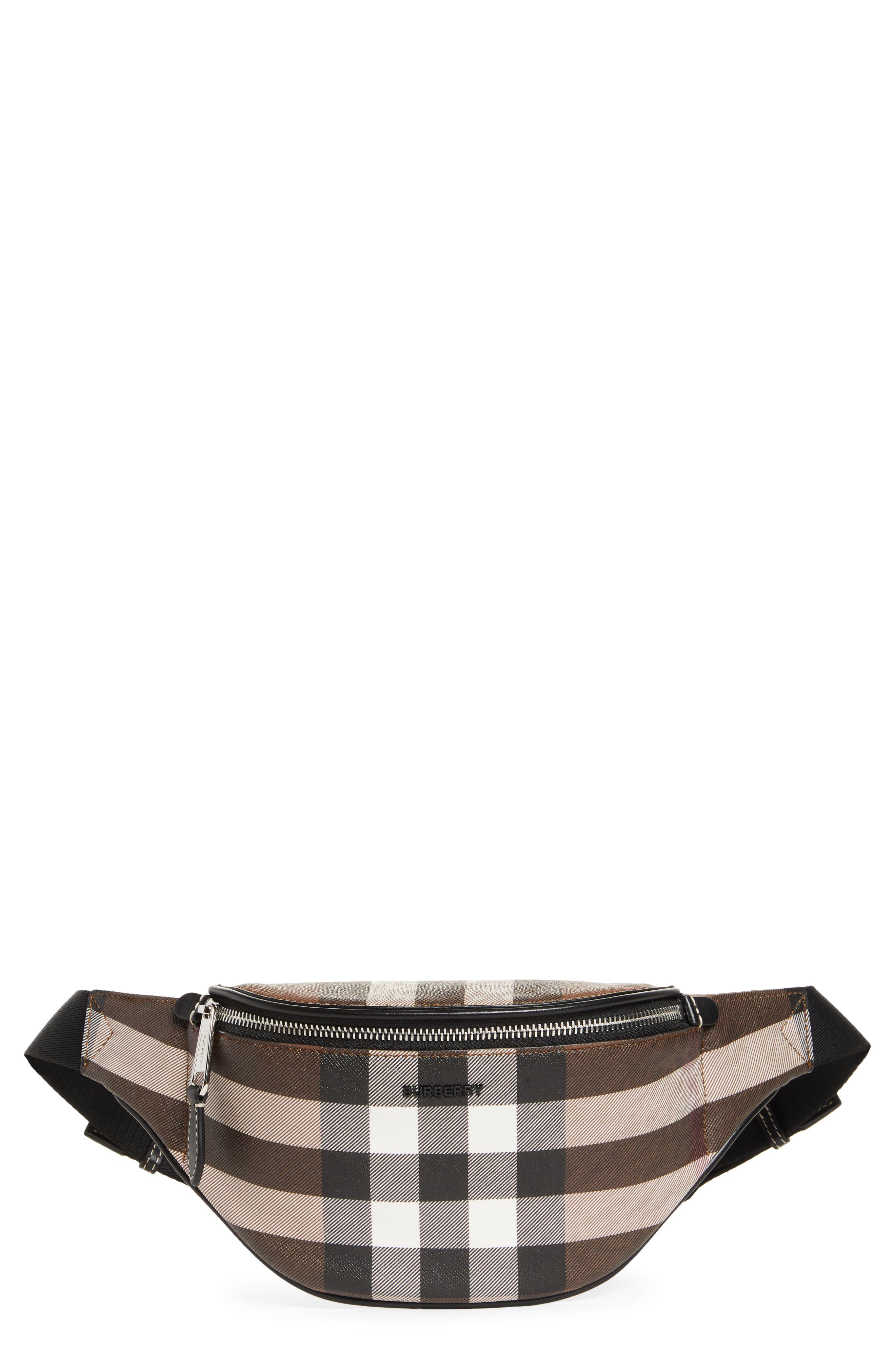 Burberry Mini Cason Check E-Canvas Belt Bag, Main, color, 