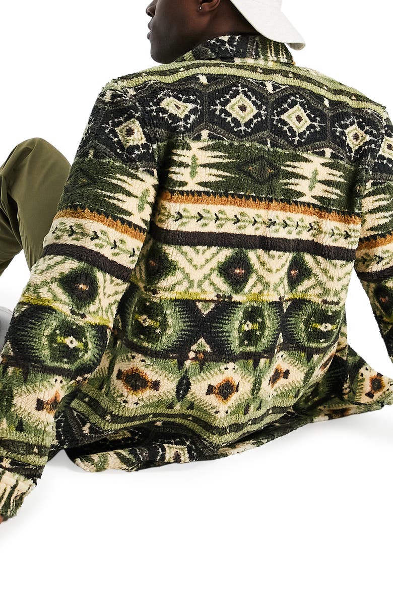 Topman High Pile Fleece Overshirt, Alternate, color,