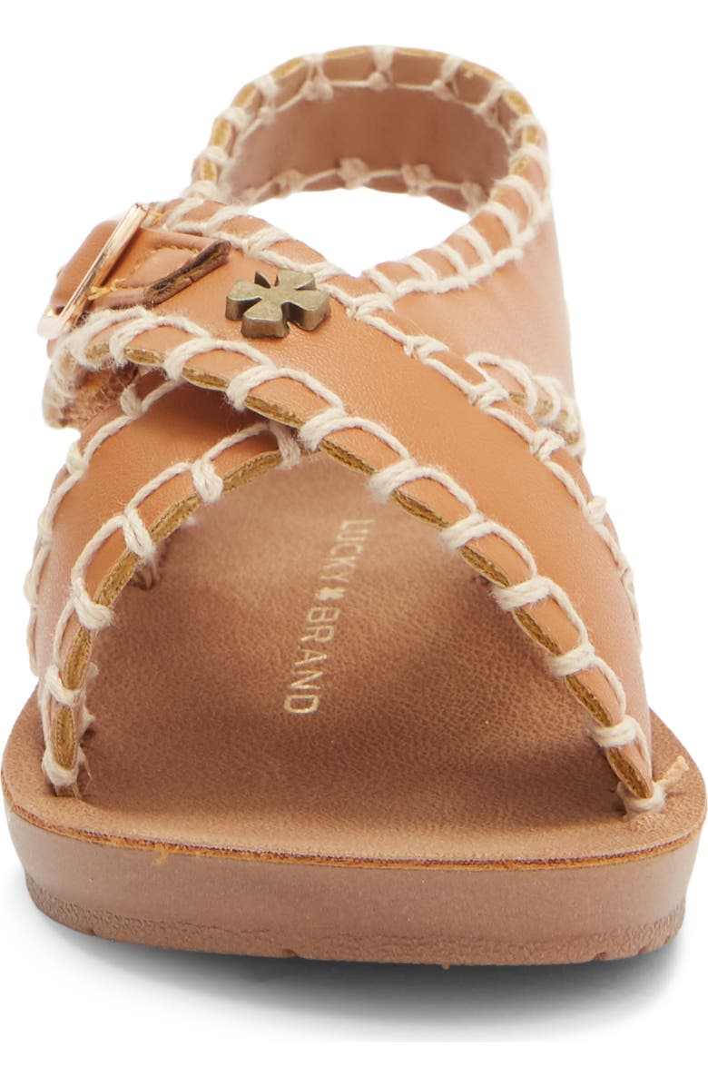 Lucky Brand Kids' Whipstitch Crossover Sandal, Alternate, color, Cognac