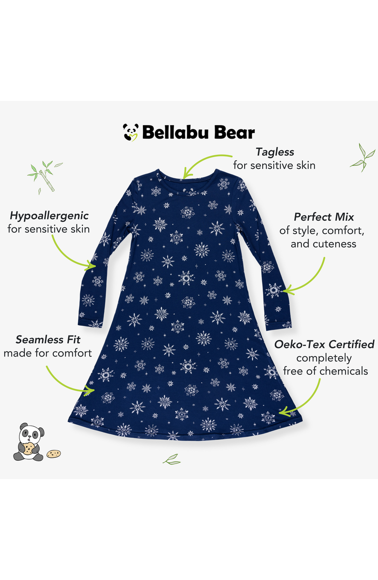 Bellabu Bear Kids' Snowflake Long Sleeve Dress, Alternate, color, Snowflake