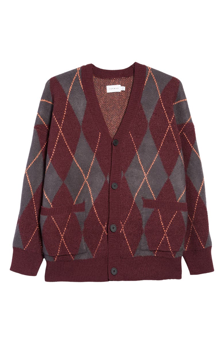 Topman Argyle Cardigan, Alternate, color, 