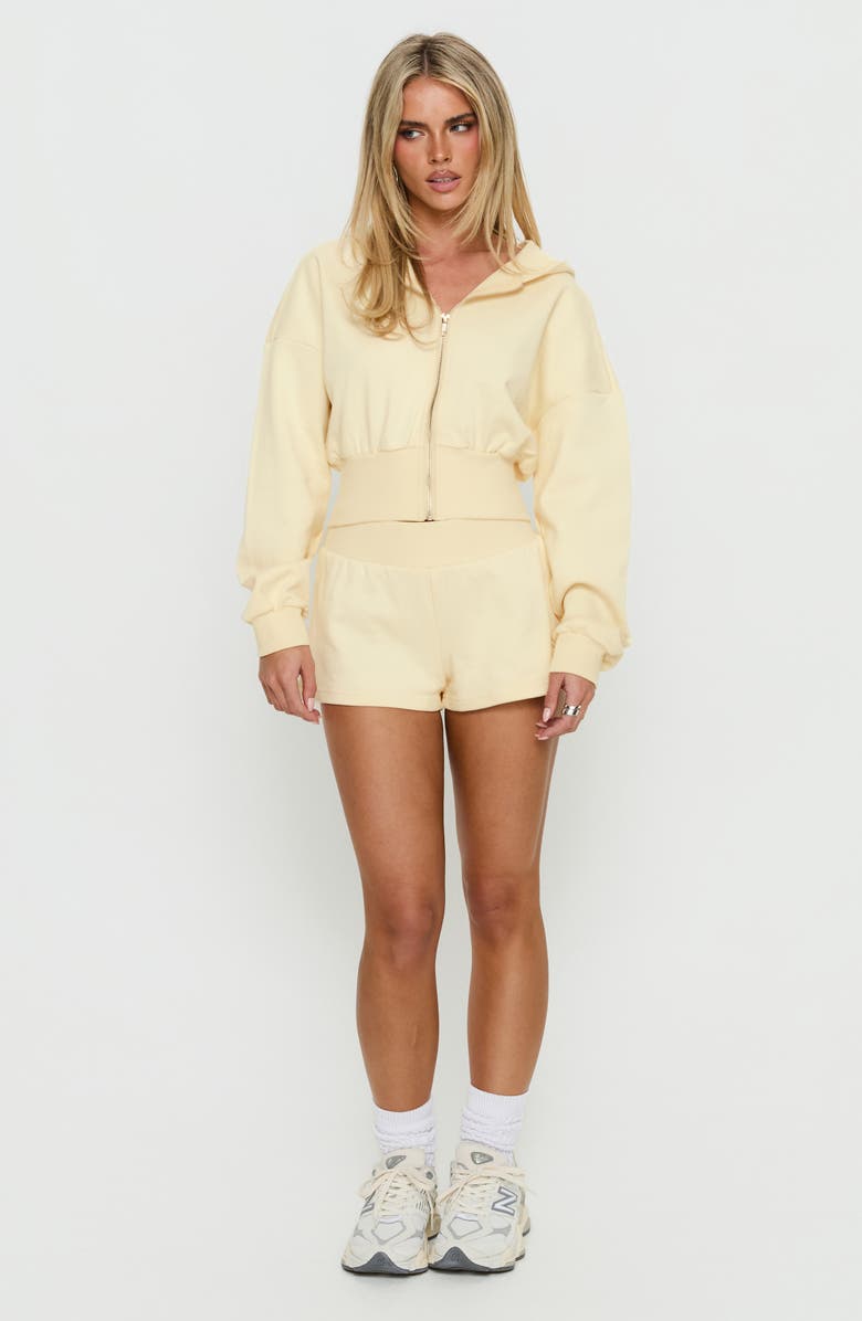 Princess Polly Daybreak Rib Waist Shorts, Alternate, color, Buttercream