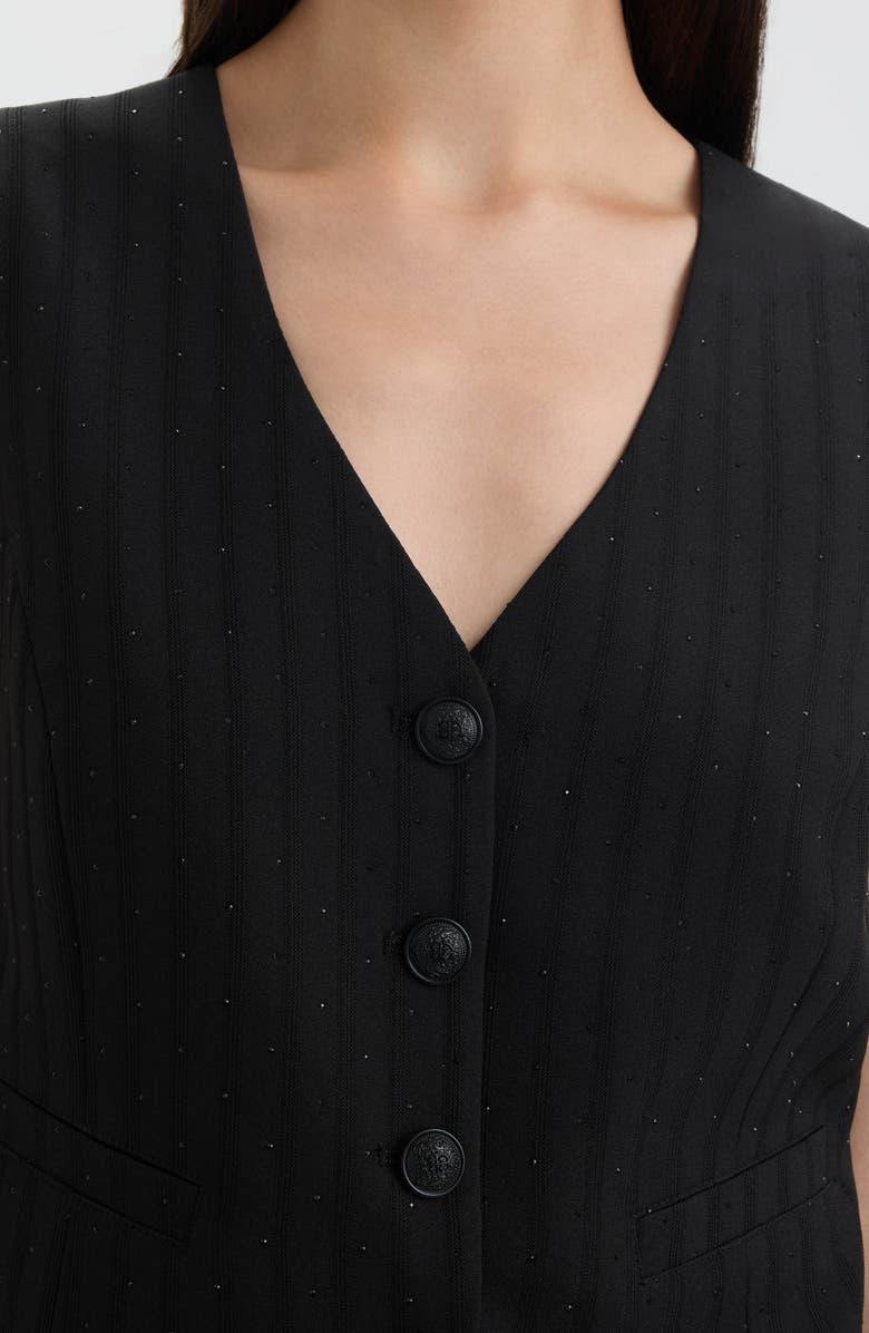 NVLT Rhinestone Embellished Vest, Alternate, color, Black