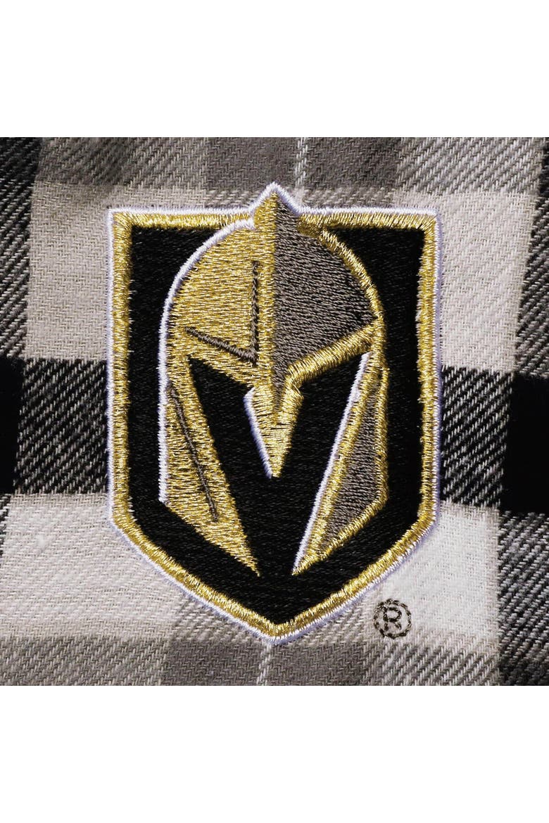Men's Antigua Black/Gray Vegas Golden Knights Ease Plaid Button-Up Long Sleeve Shirt, Alternate, color, Black