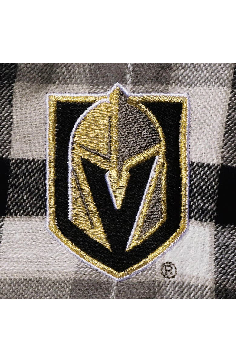 ANTIGUA Men's Antigua Black/Gray Vegas Golden Knights Ease Plaid Button-Up Long Sleeve Shirt, Alternate, color, Black