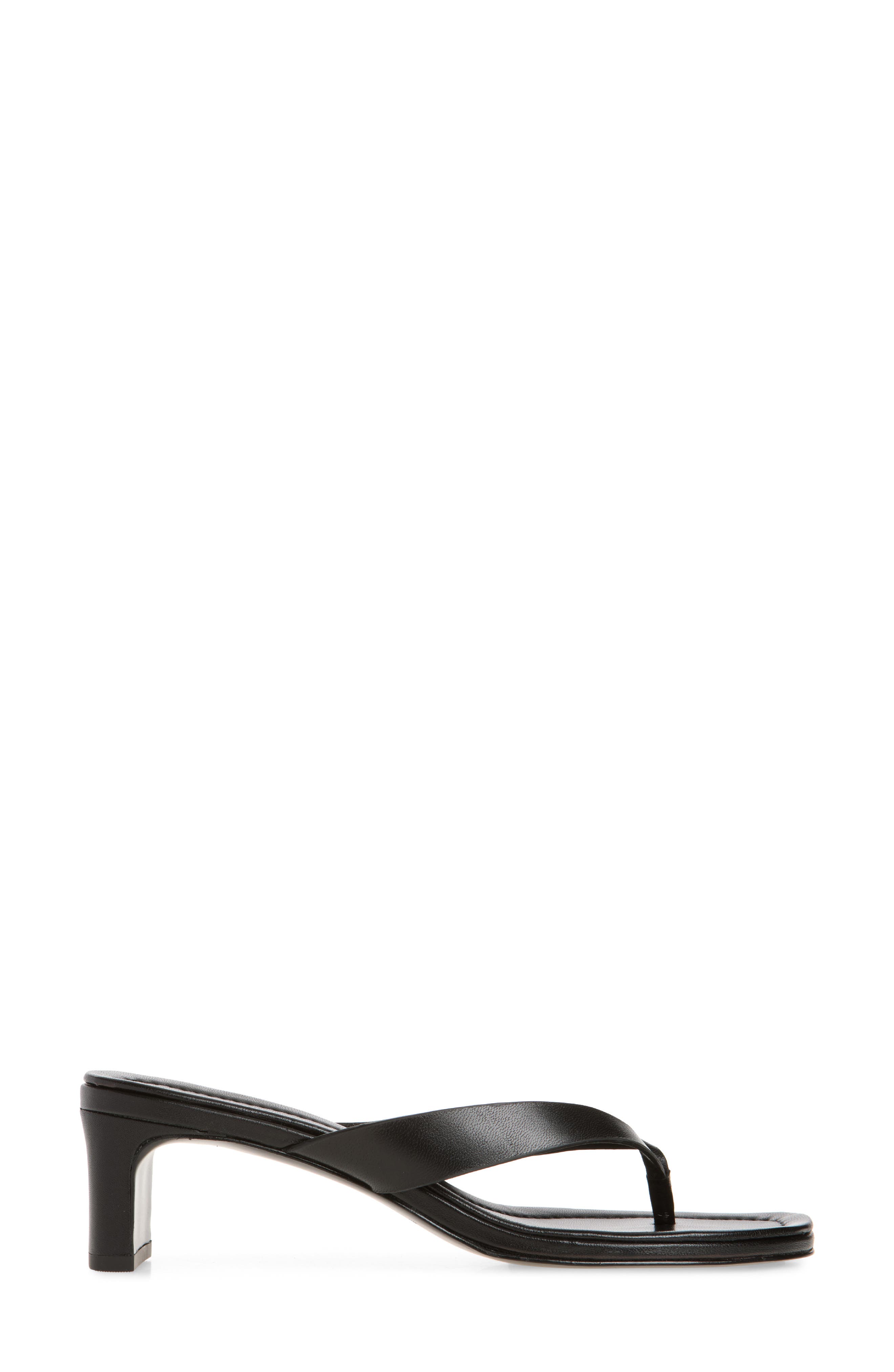 Reformation Jessie Block Heel Sandal, Alternate, color, Black Leather
