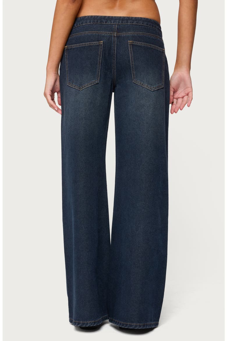 Briah Belted Low Rise Wide Leg Jeans, Alternate, color, BLUE