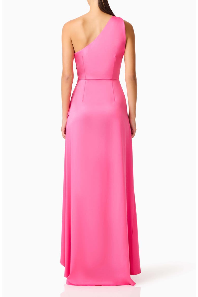 Biarritz One-Shoulder Satin Gown, Alternate, color, MAGENTA PINK